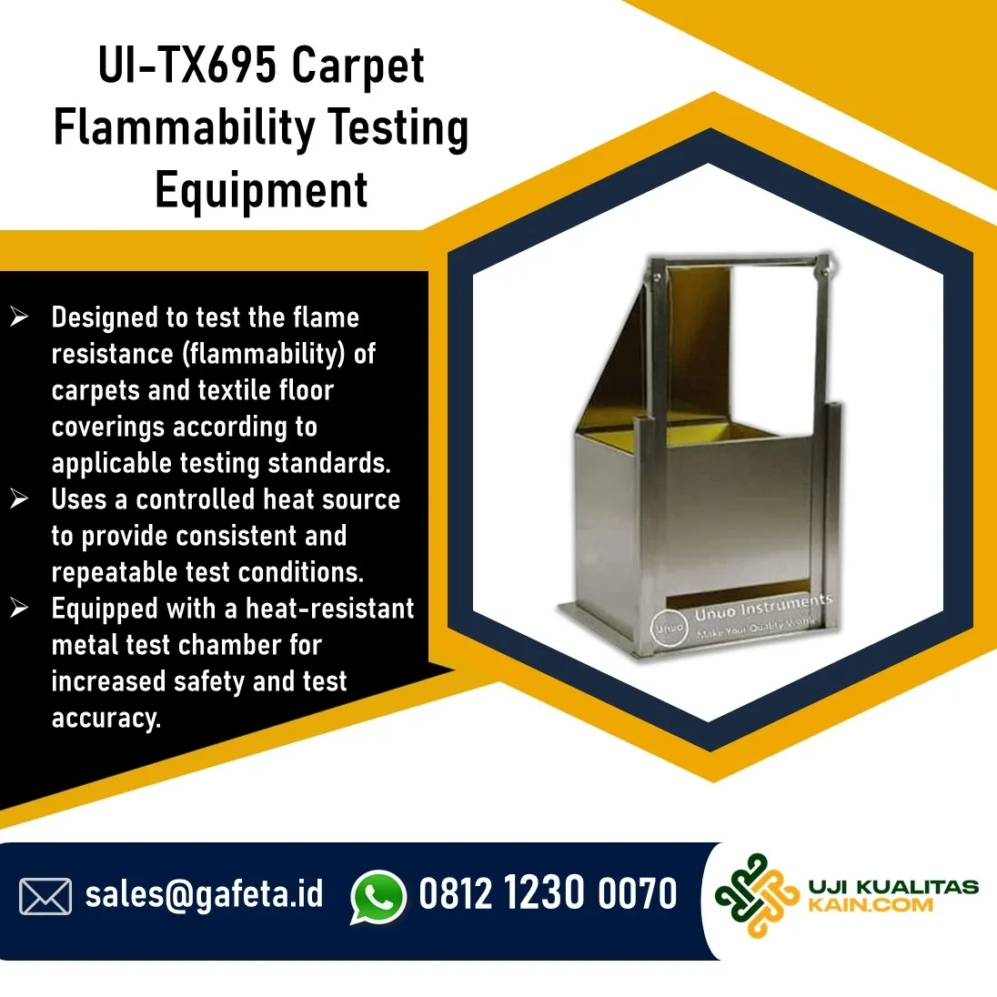 Jual Carpet Flammability Tester UI-TX695 Alat Uji Lab Karpet