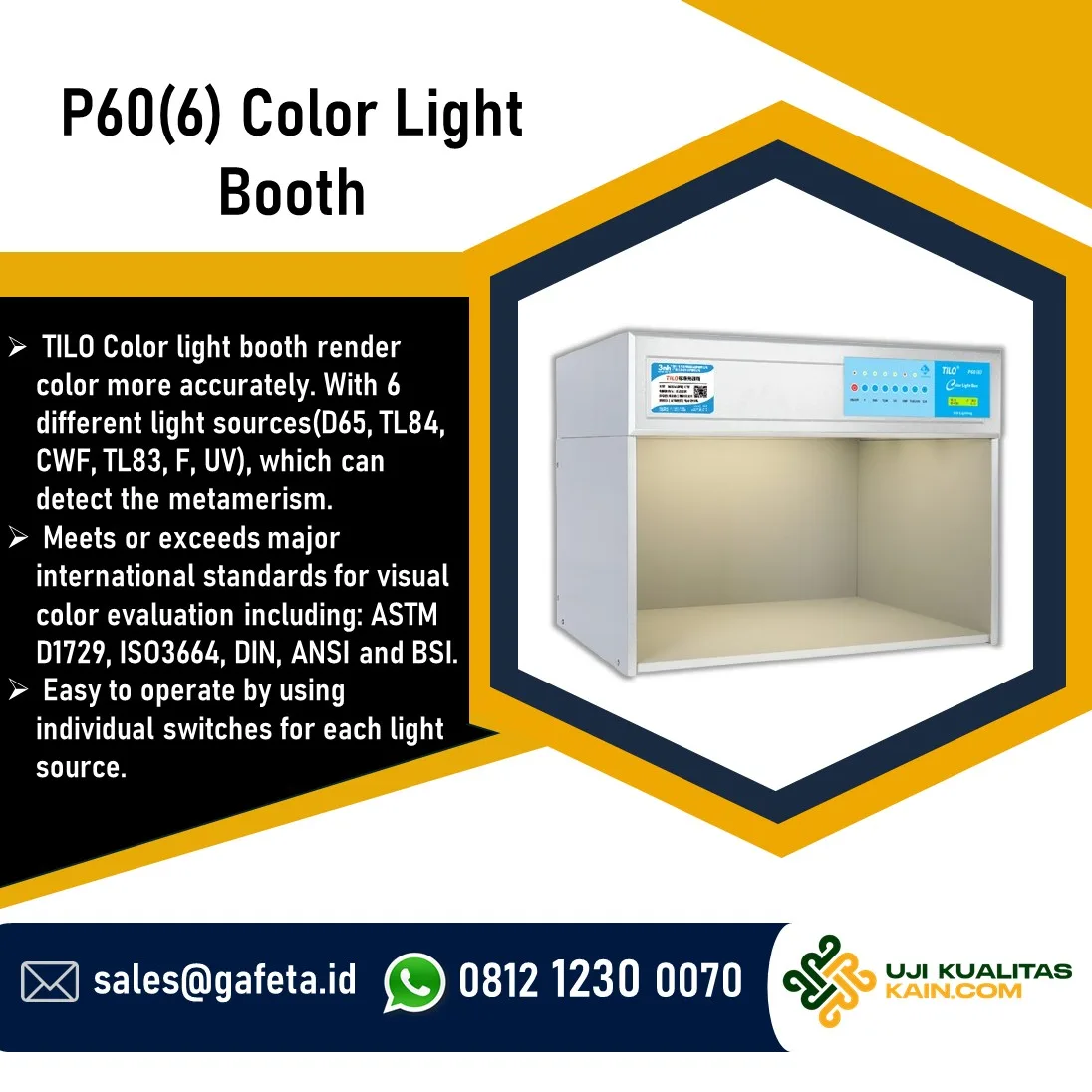 Harga Color Matching Light Box P60(6) untuk Uji Warna