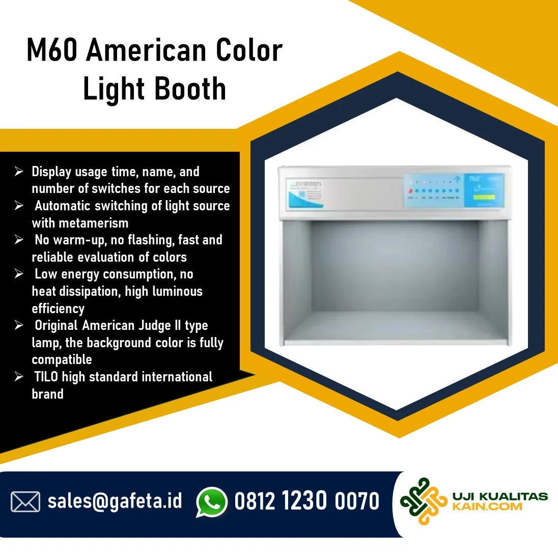 American Color Light Booth M60 untuk Evaluasi Warna